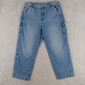 American Eagle Highest Rise 90s Boyfriend Carpenter Jeans Light Wash 18 Short